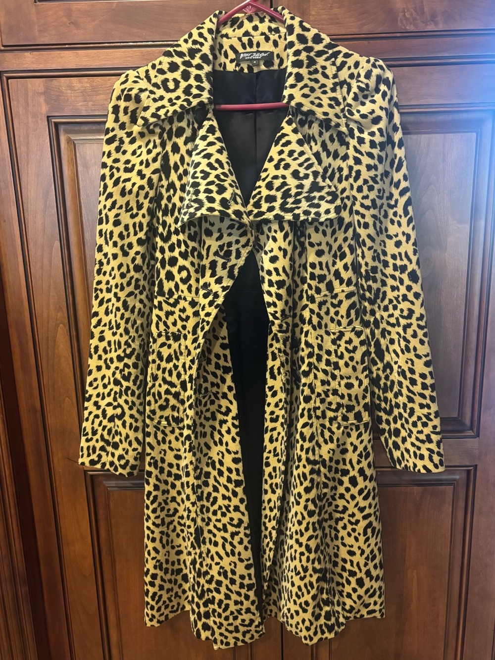 Betsey Johnson Leopard-Print Trench Coat